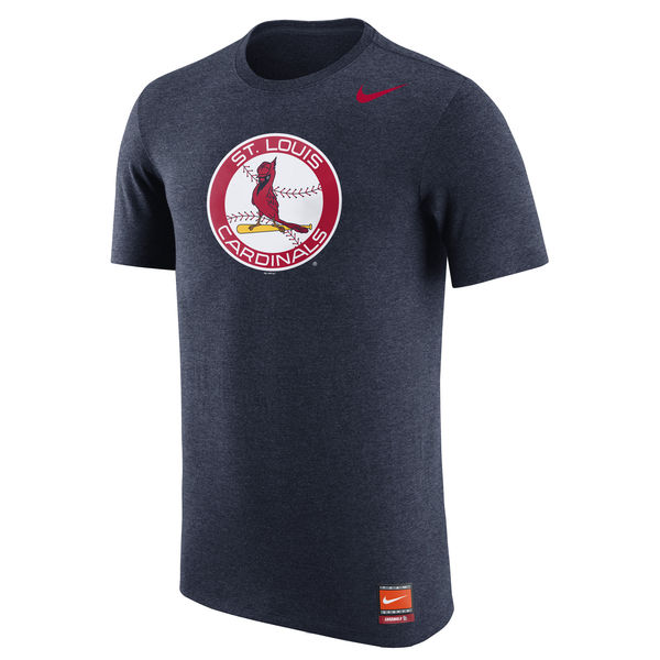 MLB Men St. Louis Cardinals Nike Cooperstown Retro Logo TriBlend TShirt Navy